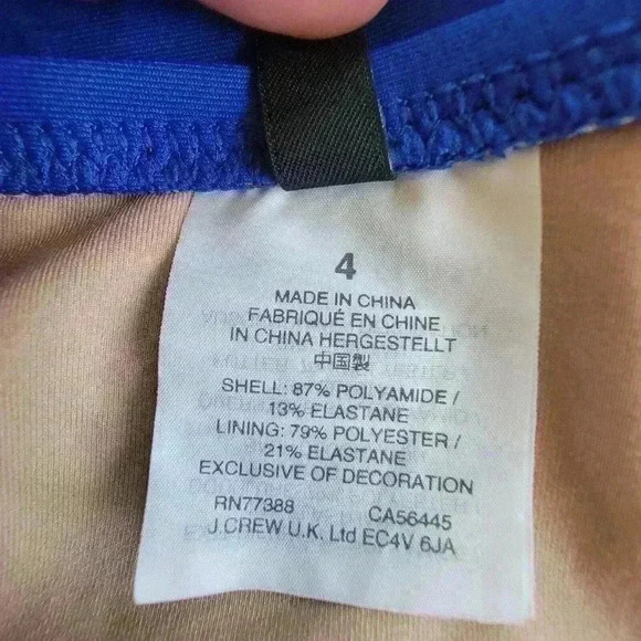 J Crew Halter Wrap Swim Dress Modest Royal Blue Womens Size 4 - Picture 9 of 10